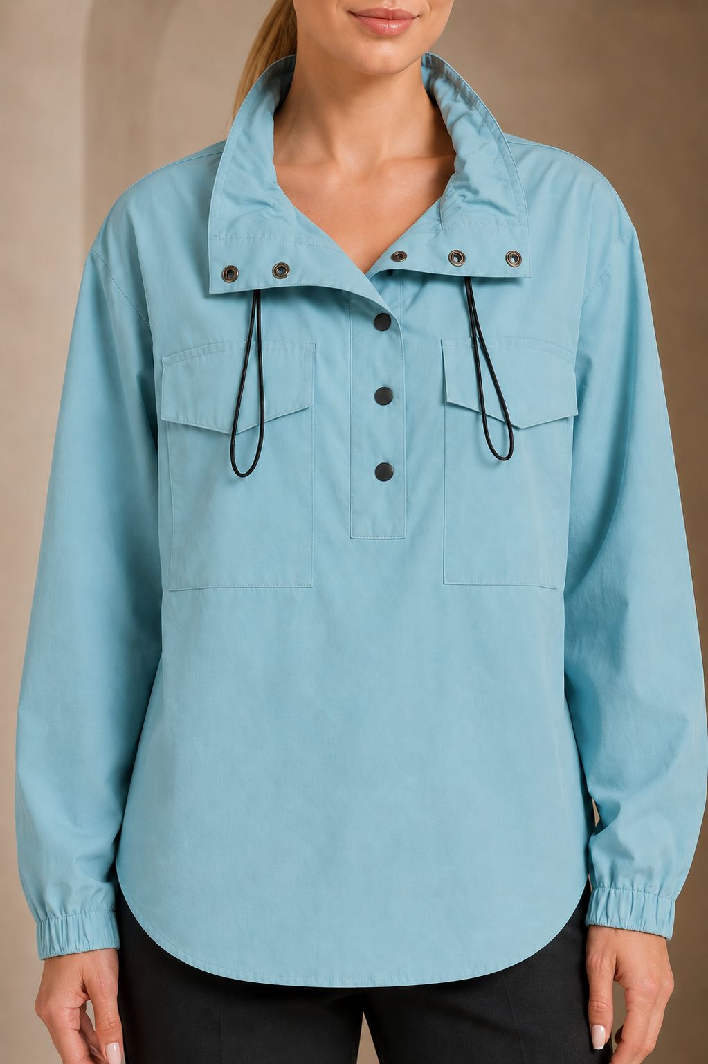XLJ Stand Collar Snap Button Jacket Shirt 6320 - Los Angeles