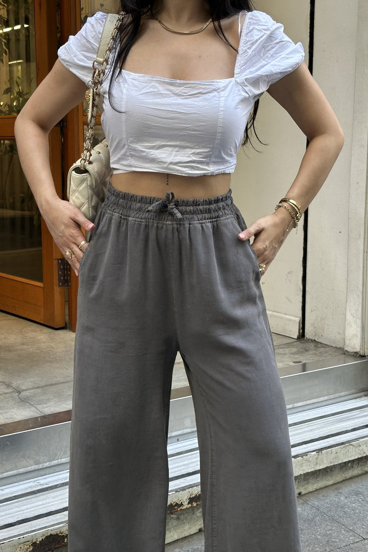 XLJ Elasticated Palazzo Trousers - Faro