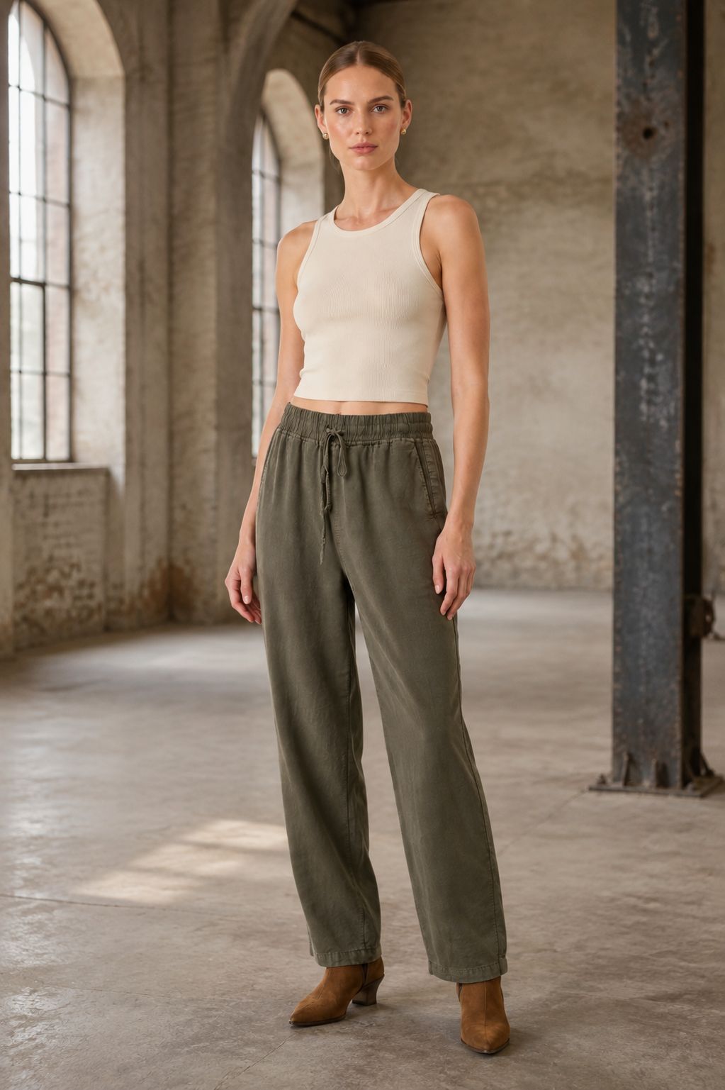 XLJ Carrot Fit Linen Pants HS703 - Isla