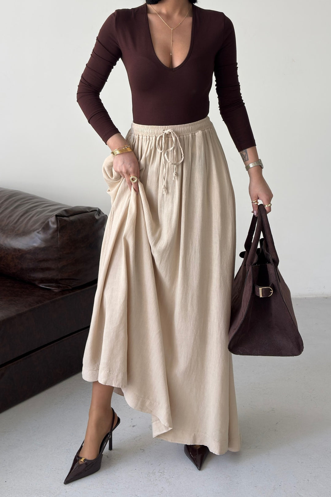 XLJ Elasticated Long Skirt - Springfield