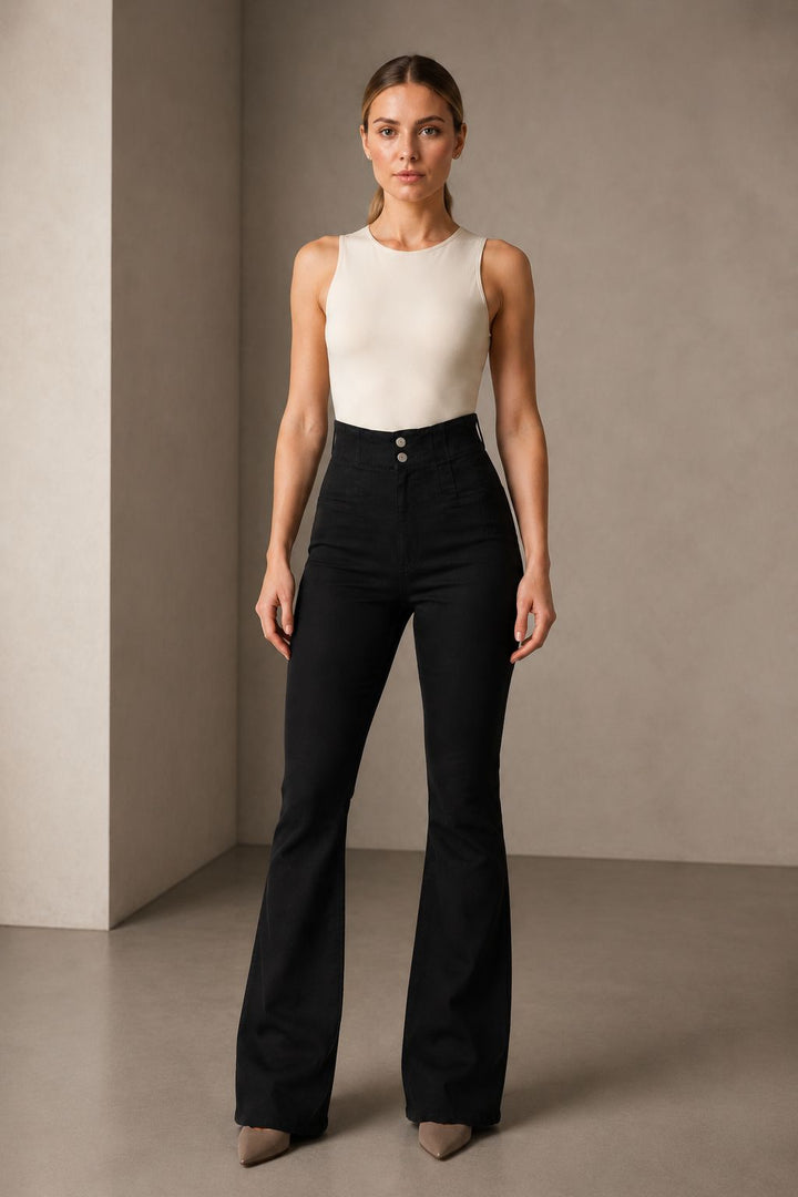 XLJ Flared Jeans with Darts on Front Waist 7021 - Modena