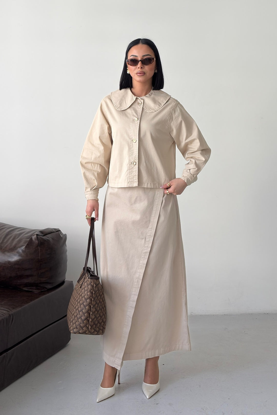 XLJ Long Denim Skirt with Flap - Tottenham