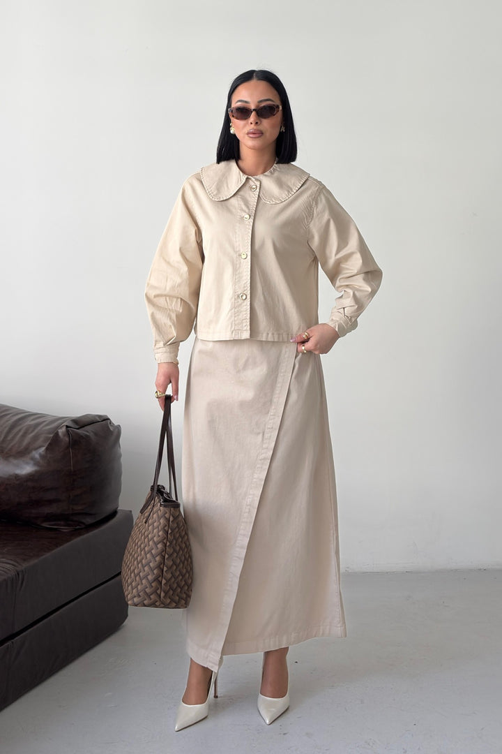 XLJ Long Denim Skirt with Flap - Tottenham
