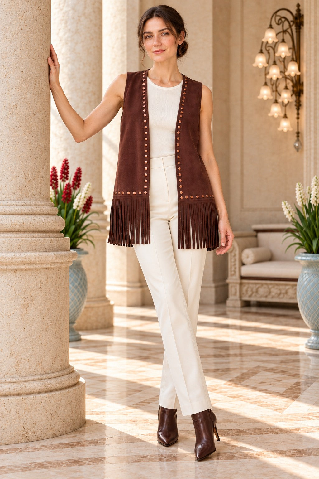XLJ Tasseled Lined Vest 6397 - Lancaster
