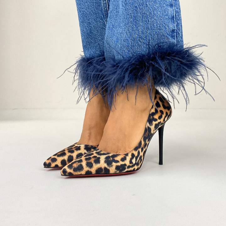 DSM Tess Stiletto Leopard Print High Heel Women's Shoe - Tamarac