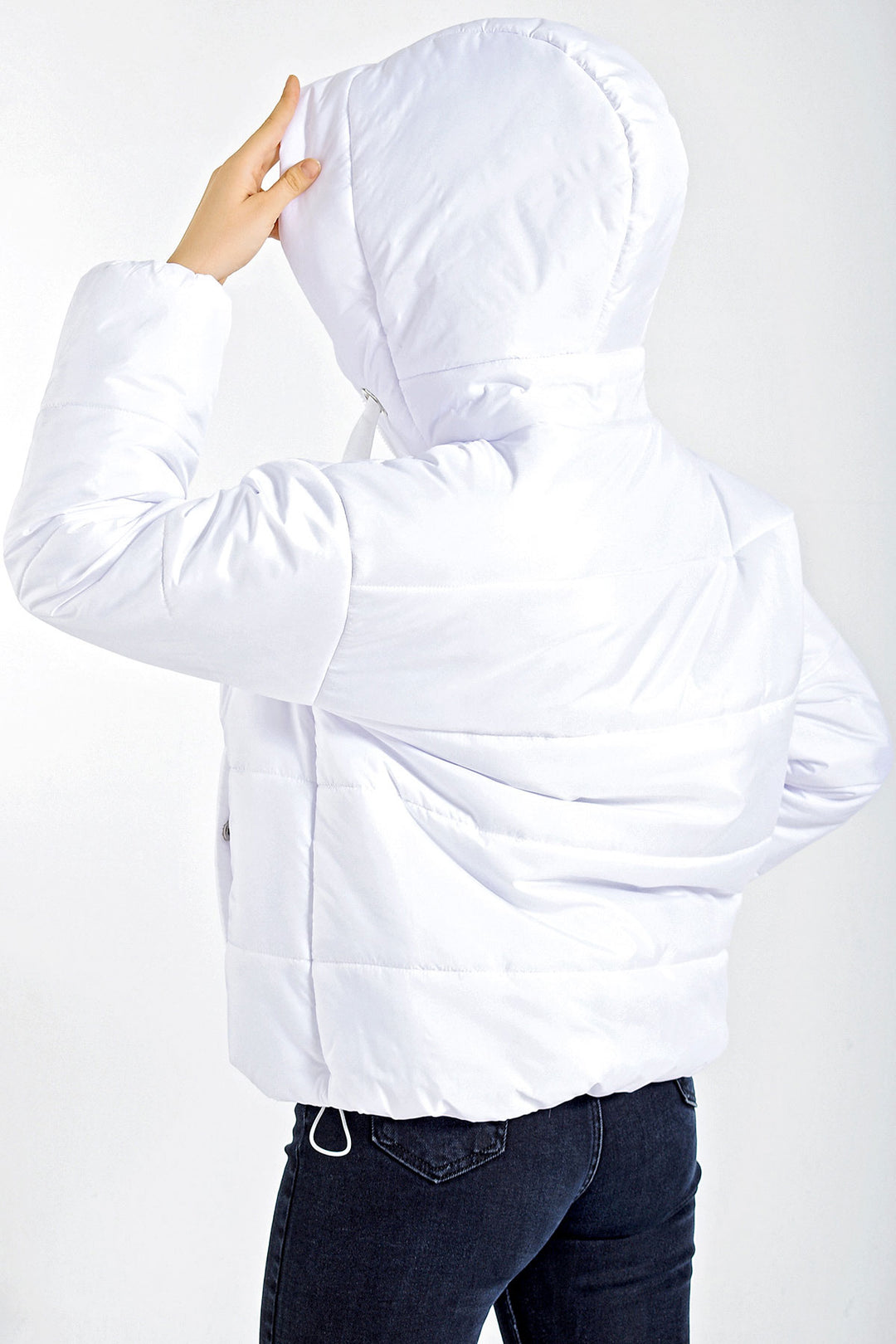 BGD Women Hooded Puffer Jacket - White - Avondale