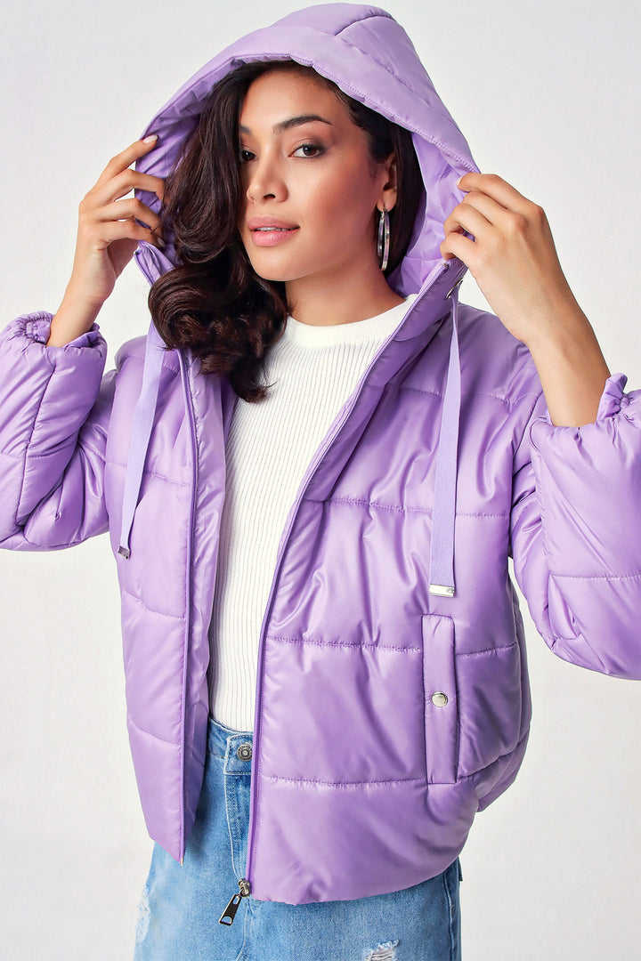 BGD Women Hooded Inflatable Jacket - Lilac - Avondale