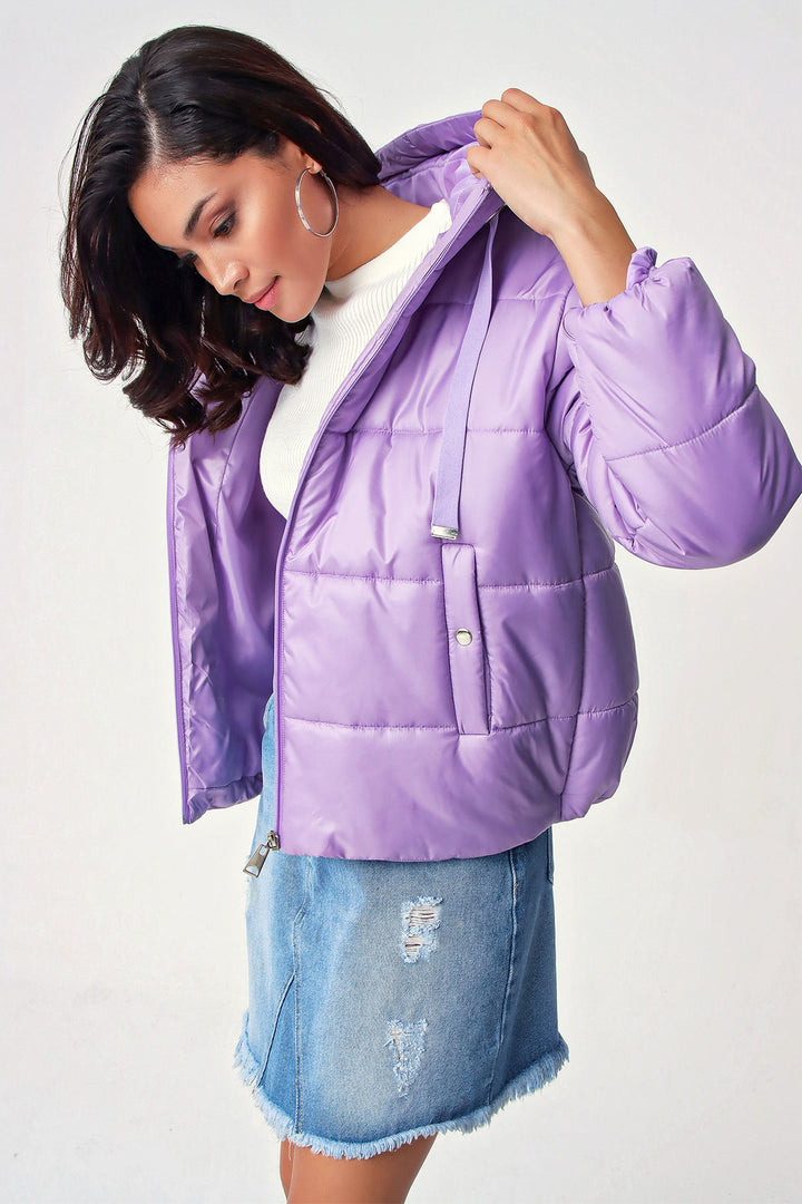 BGD Women Hooded Inflatable Jacket - Lilac - Avondale