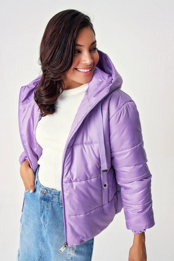 BGD Women Hooded Inflatable Jacket - Lilac - Avondale
