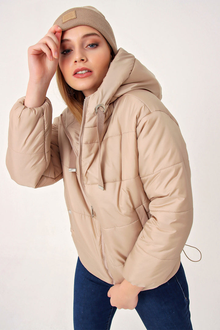 BGD Women Hooded Inflatable Jacket - Mink - Lawrence