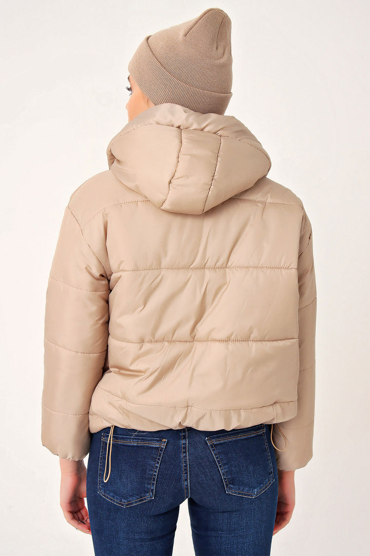 BGD Women Hooded Inflatable Jacket - Mink - Lawrence
