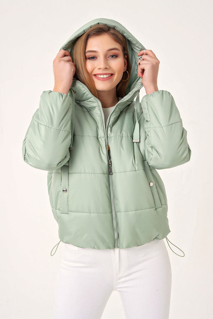 BGD Women Hooded Inflatable Jacket - Mint - Brookhaven