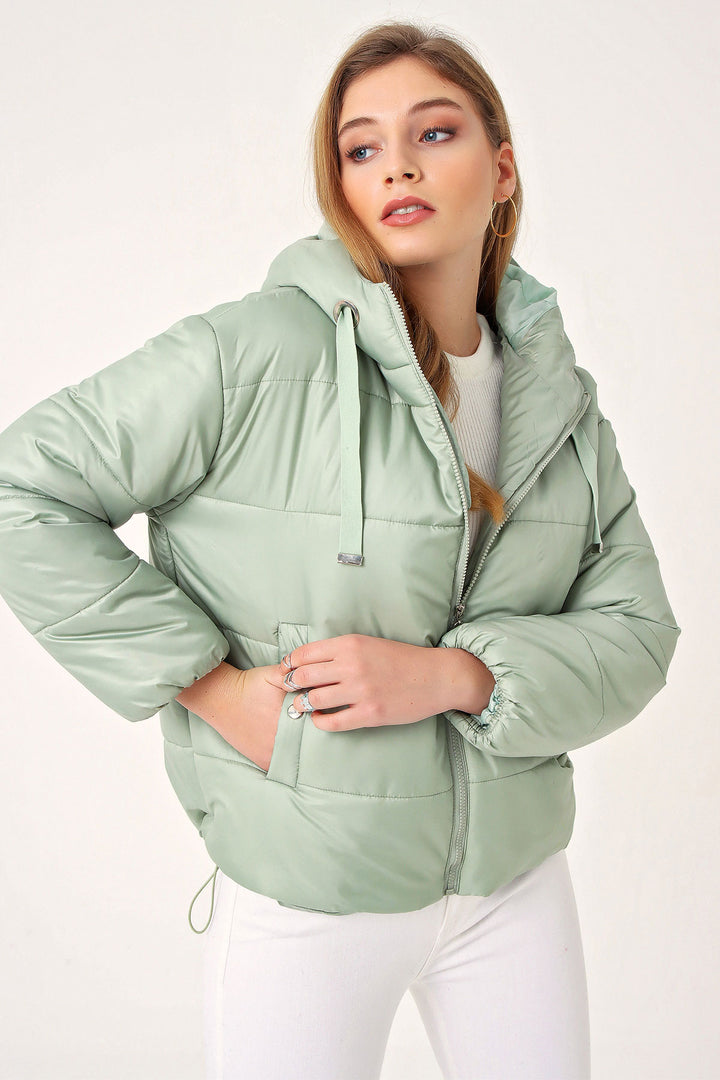 BGD Women Hooded Inflatable Jacket - Mint - Brookhaven