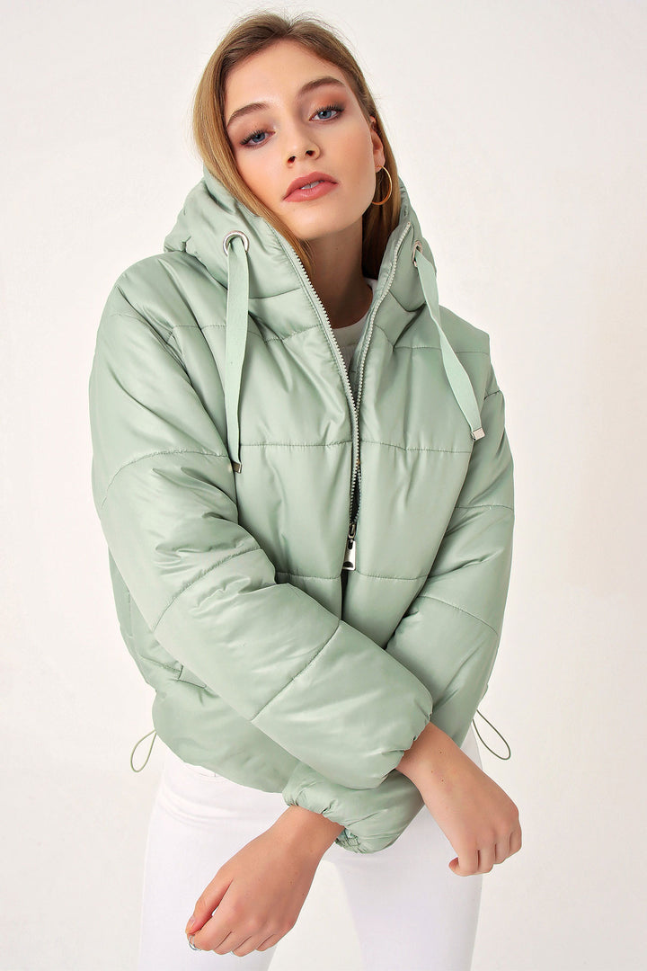 BGD Women Hooded Inflatable Jacket - Mint - Brookhaven