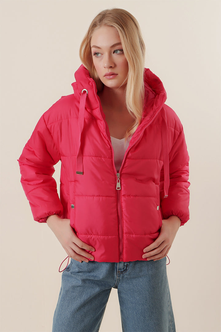 BGD Women Hooded Inflatable Jacket - Fuchsia - Nashua