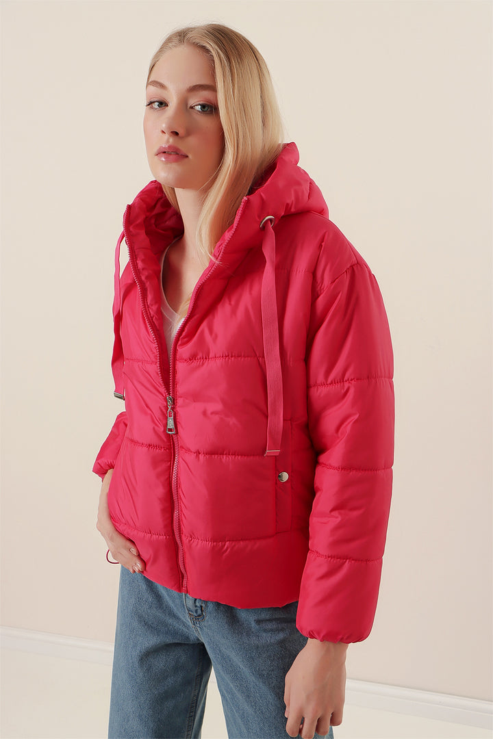 BGD Women Hooded Inflatable Jacket - Fuchsia - Nashua