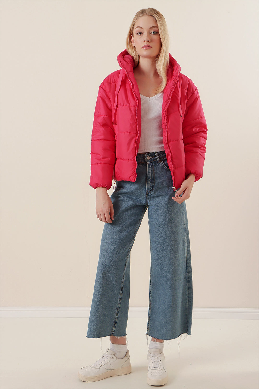 BGD Women Hooded Inflatable Jacket - Fuchsia - Nashua