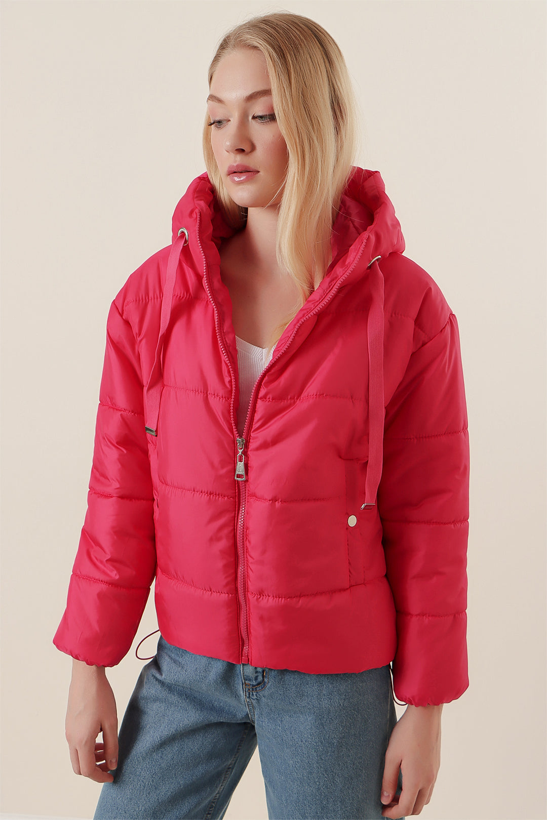 BGD Women Hooded Inflatable Jacket - Fuchsia - Nashua