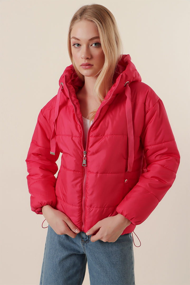 BGD Women Hooded Inflatable Jacket - Fuchsia - Nashua