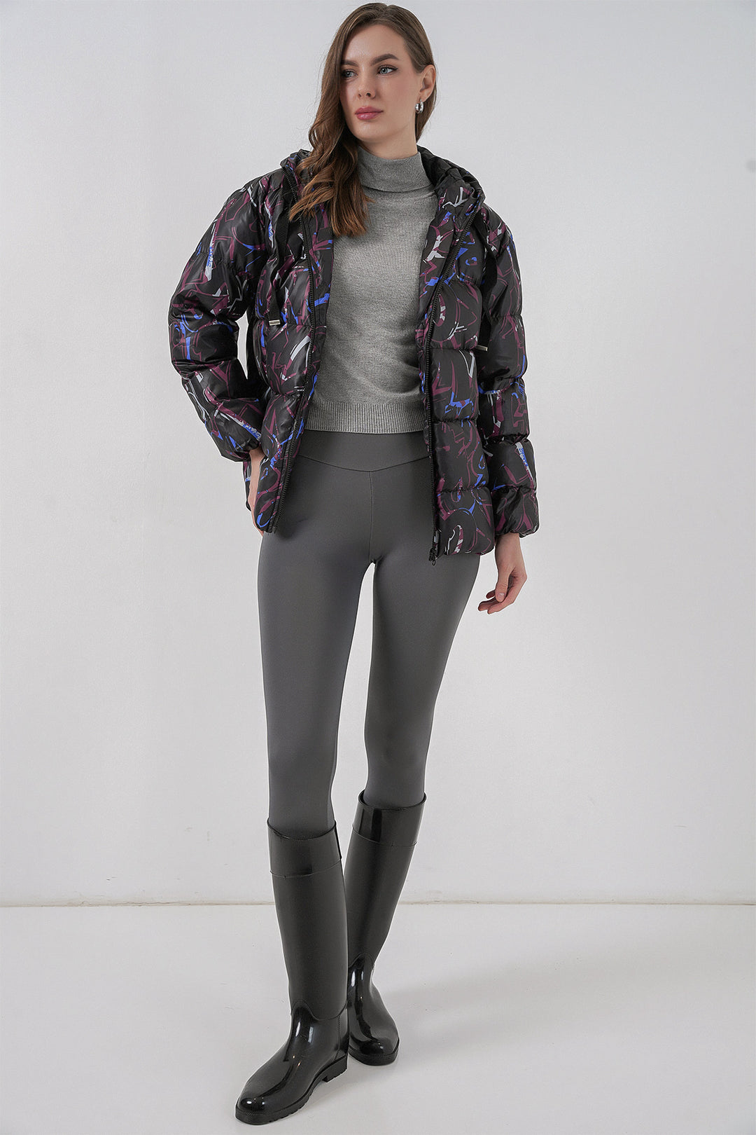 BGD Women Patterned Puffer Jacket - Multi-colored - Hoofddorp