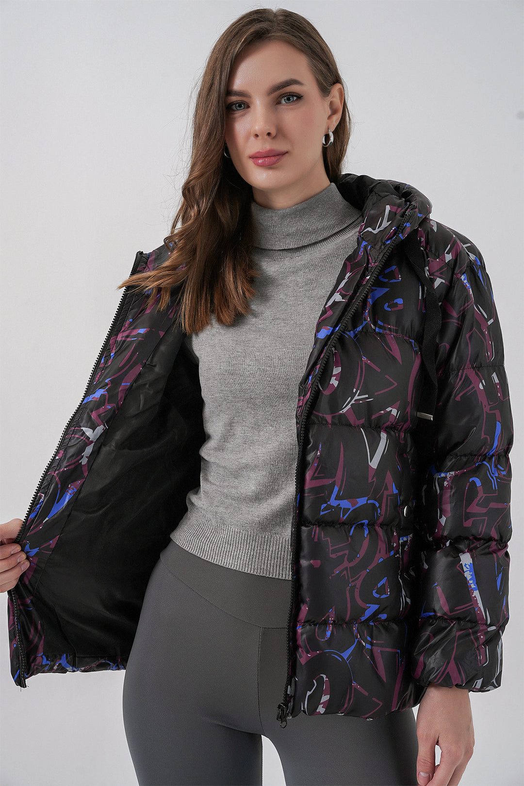 BGD Women Patterned Puffer Jacket - Multi-colored - Hoofddorp