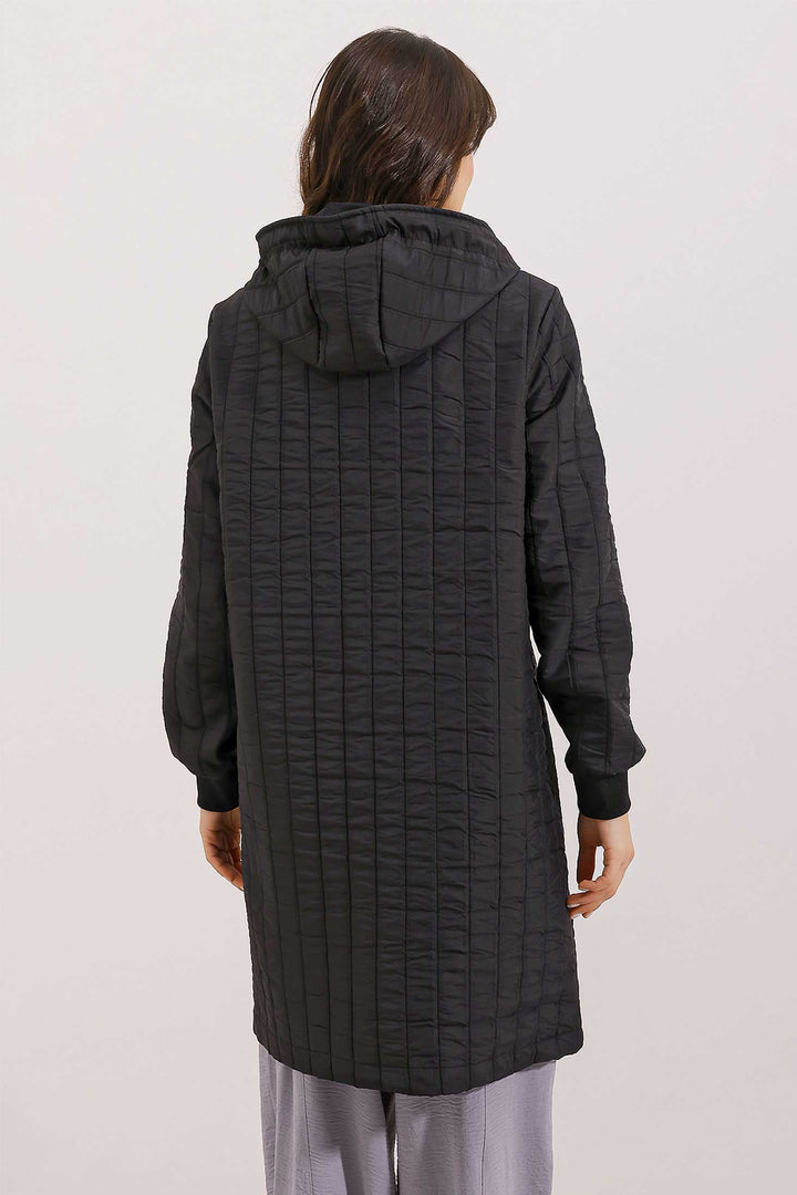 BGD Women Quilted Long Coat - Color Black - Dornbirn