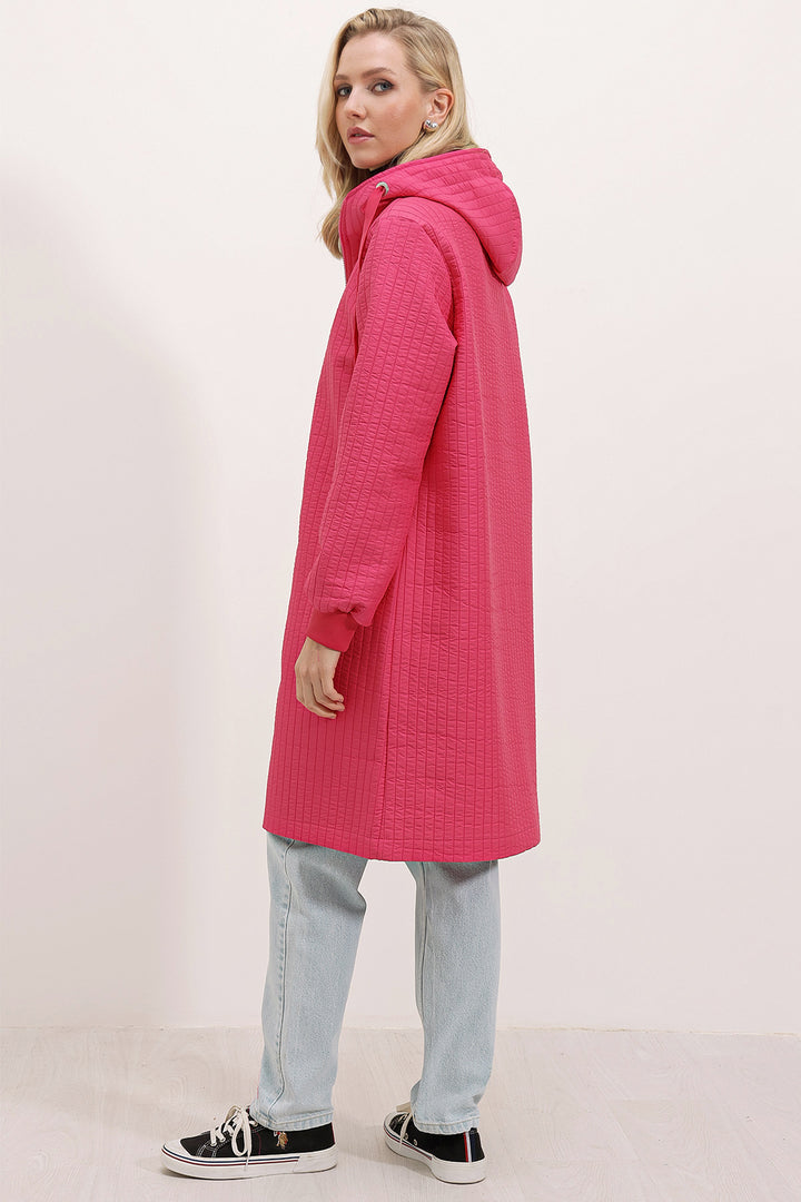 BGD Women Quilted Long Coat - Fuchsia - Avondale