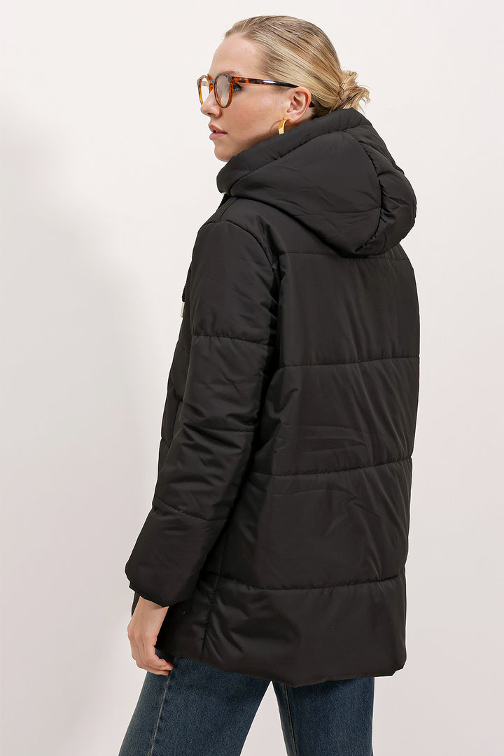 BGD Women Hooded Oversized Puffer Coat - Black - Davenport