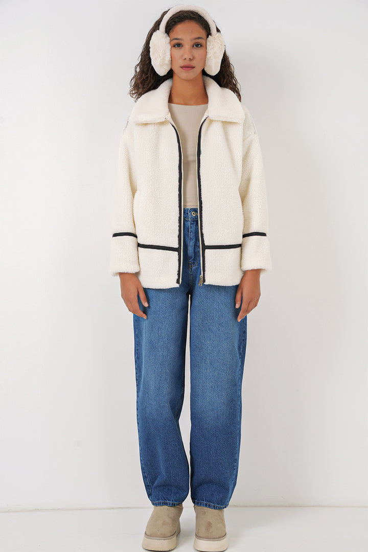 BGD Women Padded Plush Jacket - Ecru - Carlisle