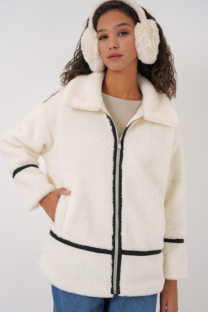 BGD Women Padded Plush Jacket - Ecru - Carlisle