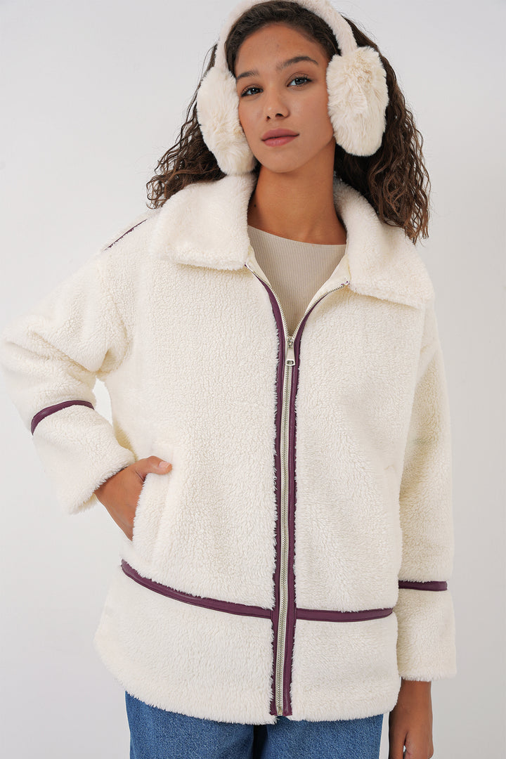 BGD Women Lined Plush Jacket - Purple - Salon-de-Provence