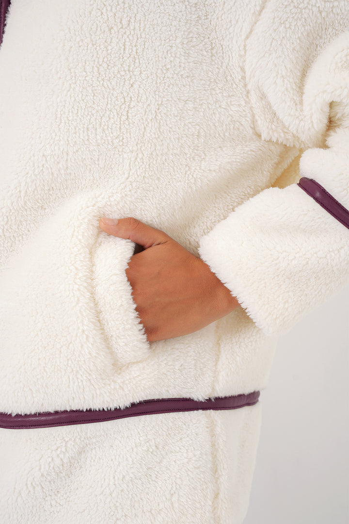 BGD Women Lined Plush Jacket - Purple - Salon-de-Provence