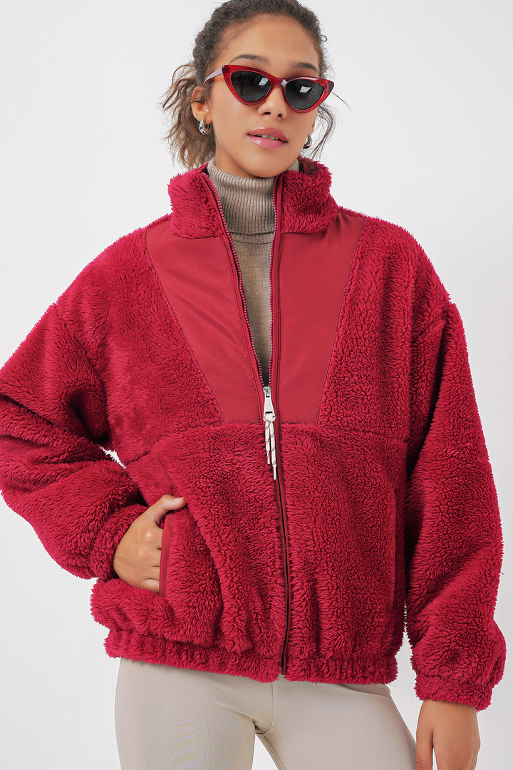 BGD Women Women's Plush Jacket - Burgundy - Newton