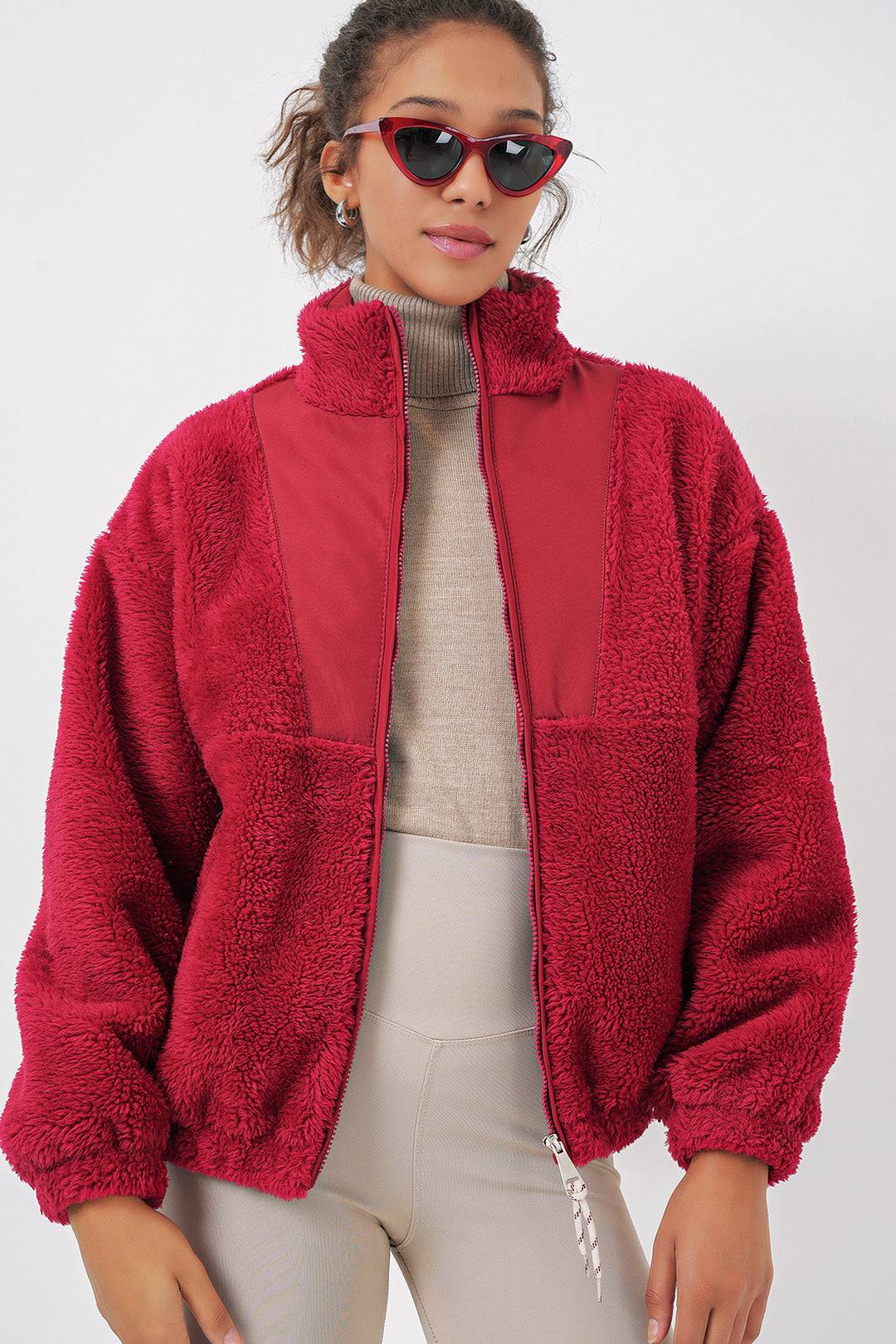 BGD Women Women's Plush Jacket - Burgundy - Newton