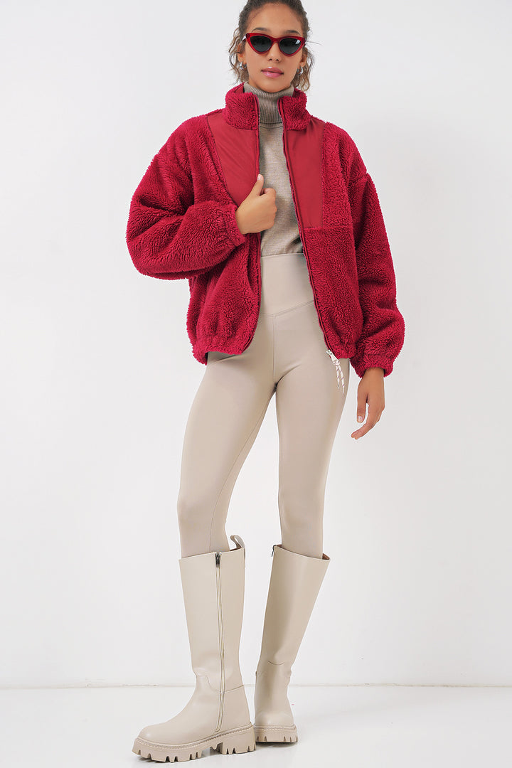 BGD Women Women's Plush Jacket - Burgundy - Newton