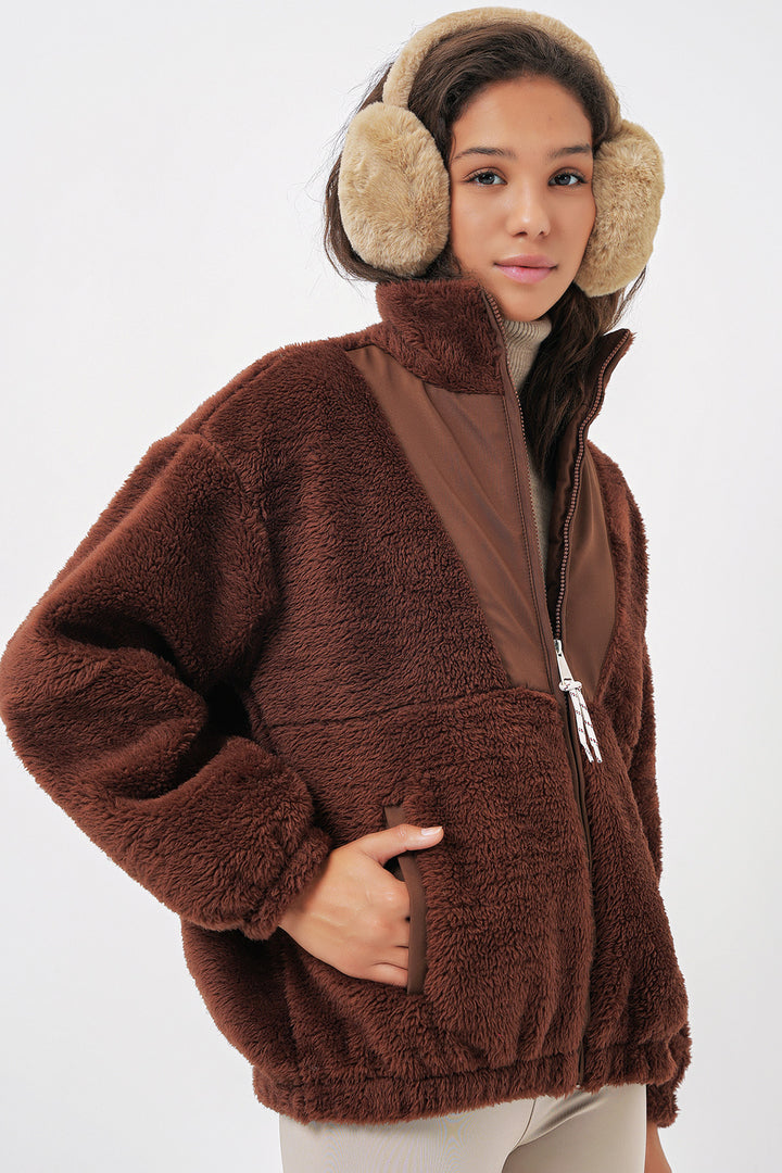 BGD Women Kadın Peluş Mont Ceket - Kahverengi - Tilburg