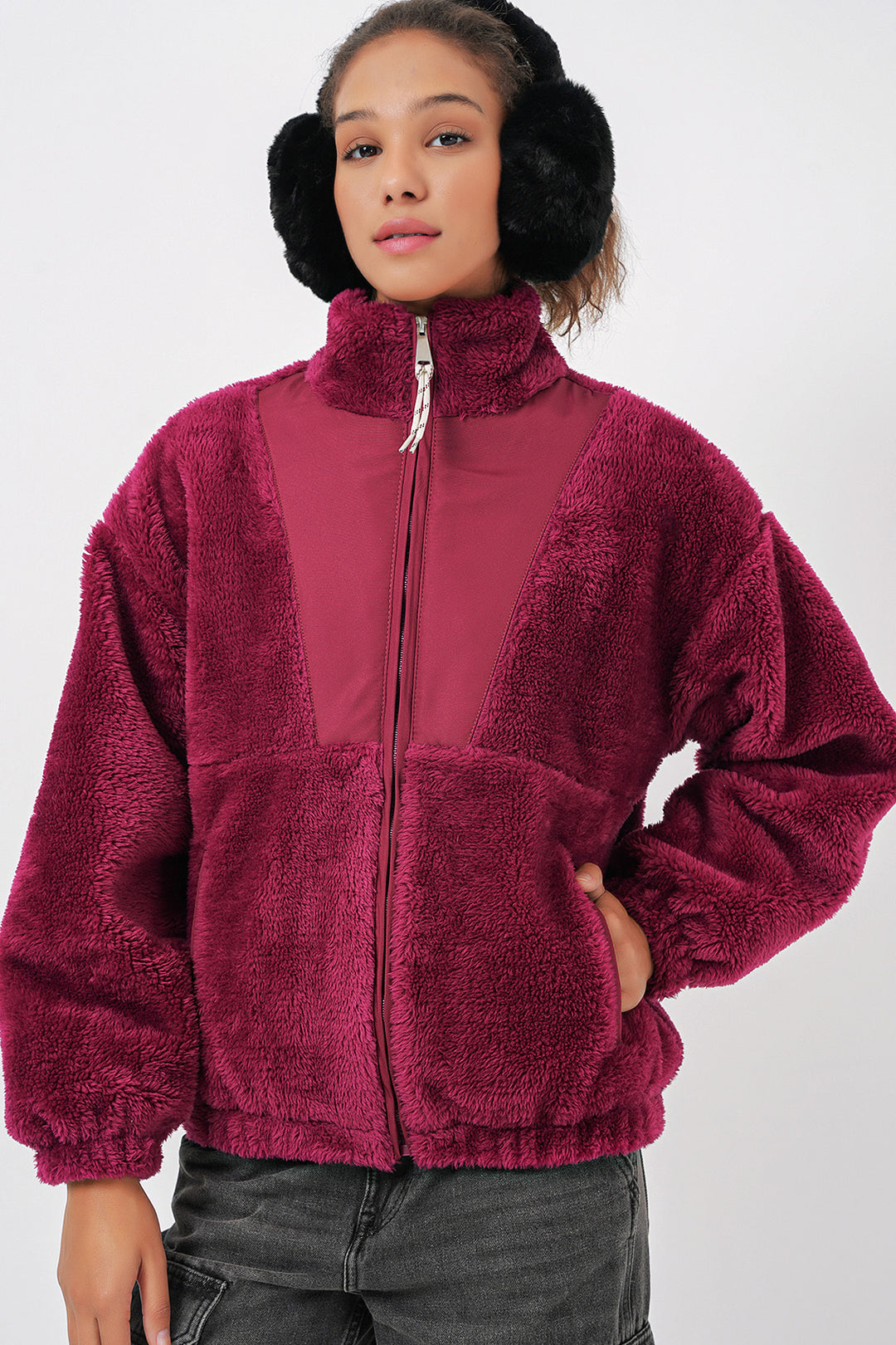 BGD Women Women's Plush Jacket - Purple - Cuauhtémoc