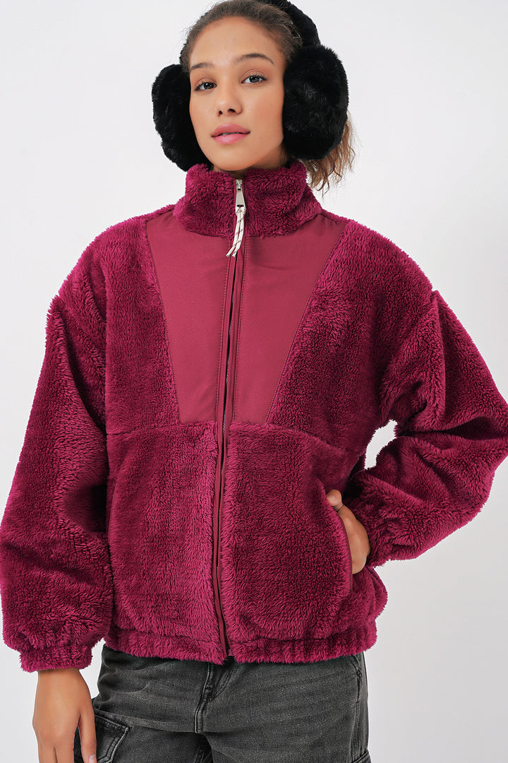 BGD Women Women's Plush Jacket - Purple - Cuauhtémoc