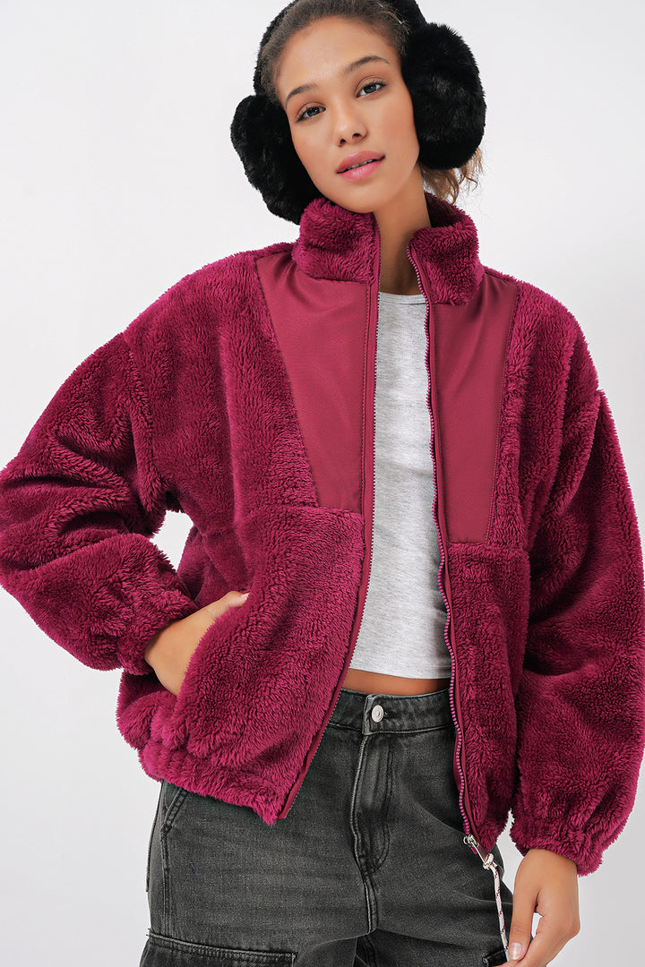 BGD Women Women's Plush Jacket - Purple - Cuauhtémoc