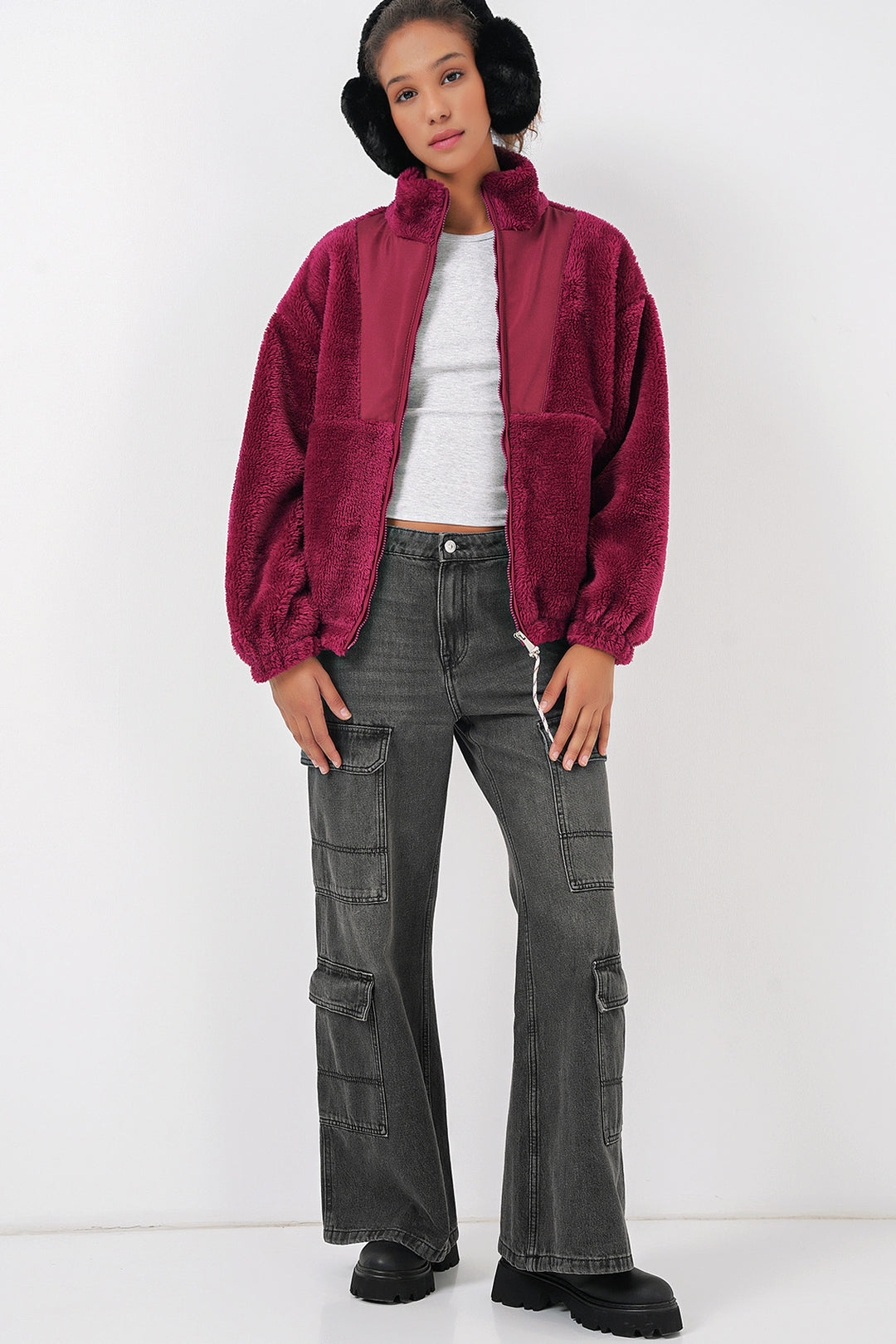BGD Women Women's Plush Jacket - Purple - Cuauhtémoc
