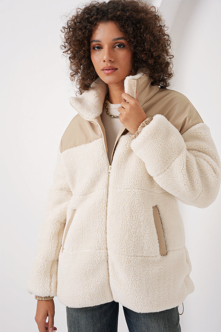 BGD Women Inflatable Plush Jacket - Ecru - Woburn