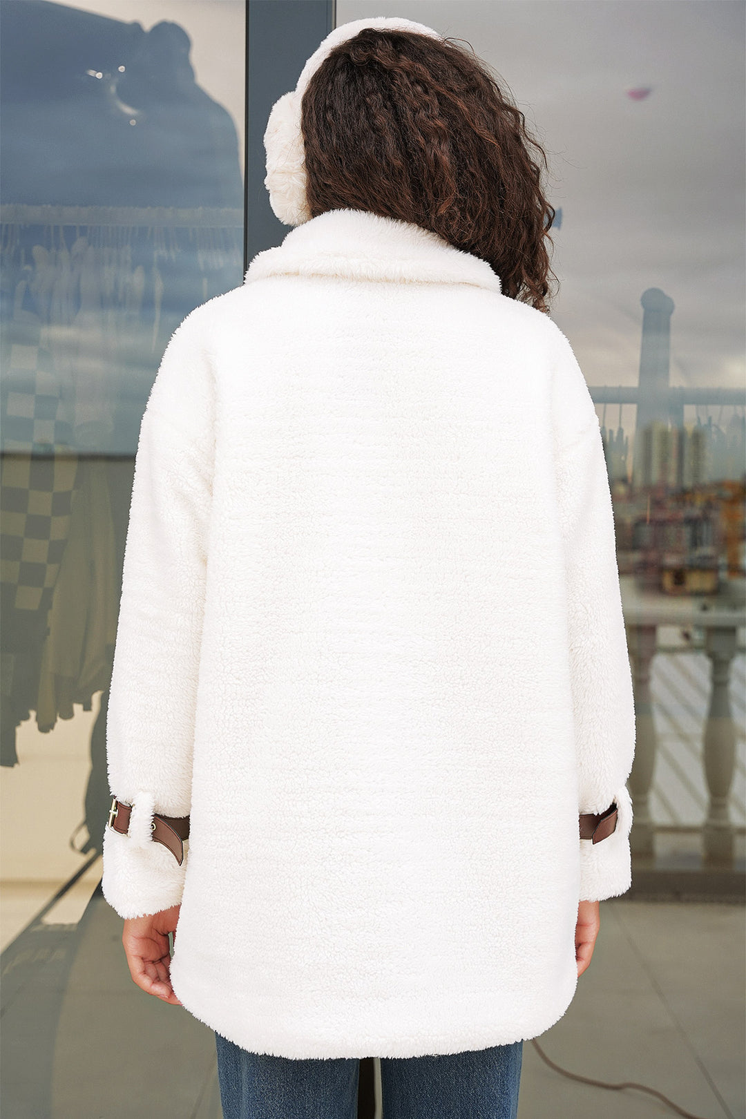 BGD Women Women's Oversize Plush Coat - Tan - Salina