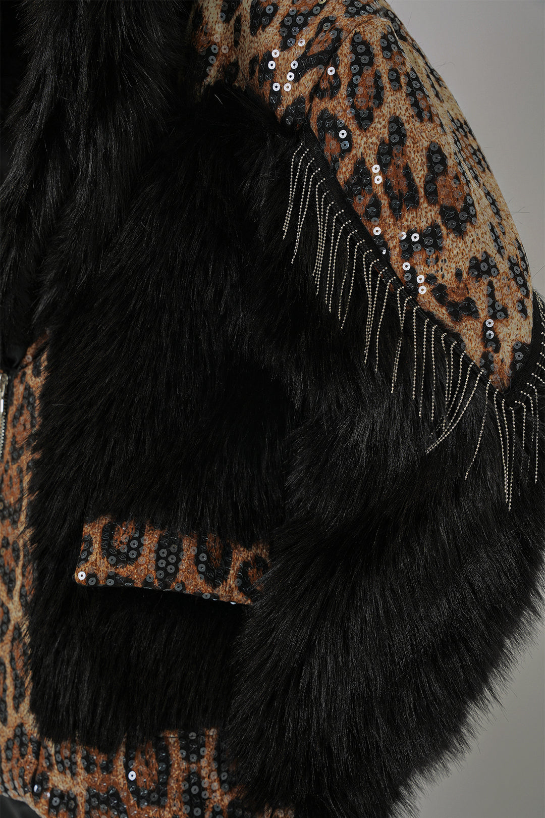 BGD Women Plush Fur Coat - Black - Saint-Raphaël
