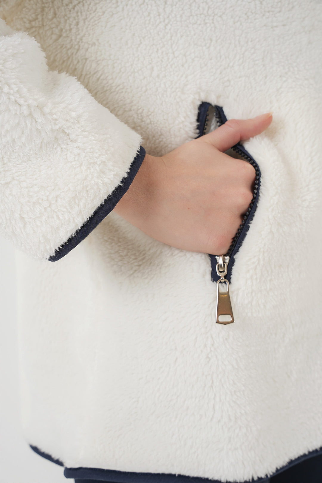 BGD Women Fermuarlı Peluş Mont - Lacivert - Rincón de Romos