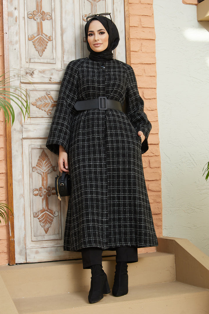 ZRF Women Chanel Belted Coat - Black - Dzhankoi