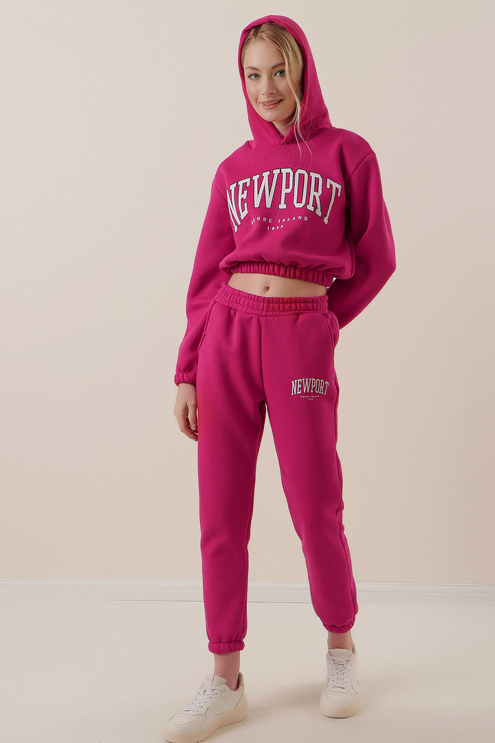 BGD Women Printed Tracksuit Set - Fuchsia - Buzău