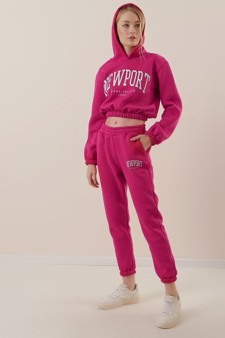 BGD Women Printed Tracksuit Set - Fuchsia - Buzău