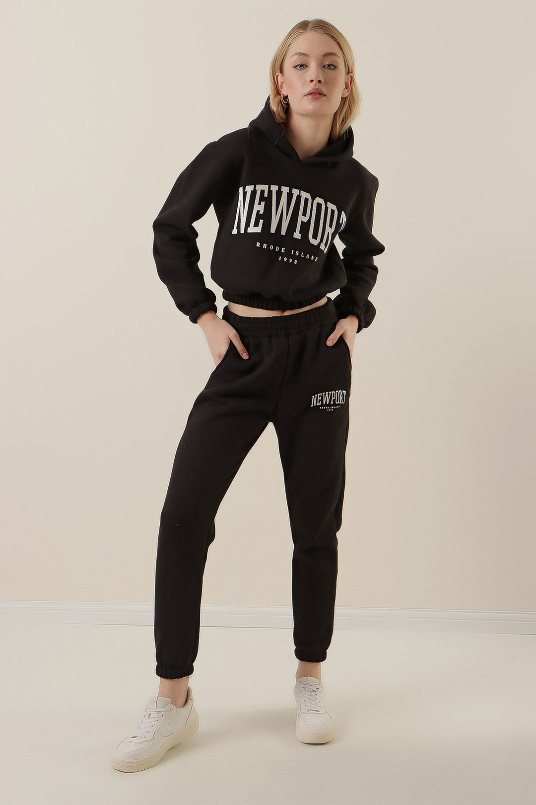 BGD Women Printed Tracksuit Set - Black - Tonbridge