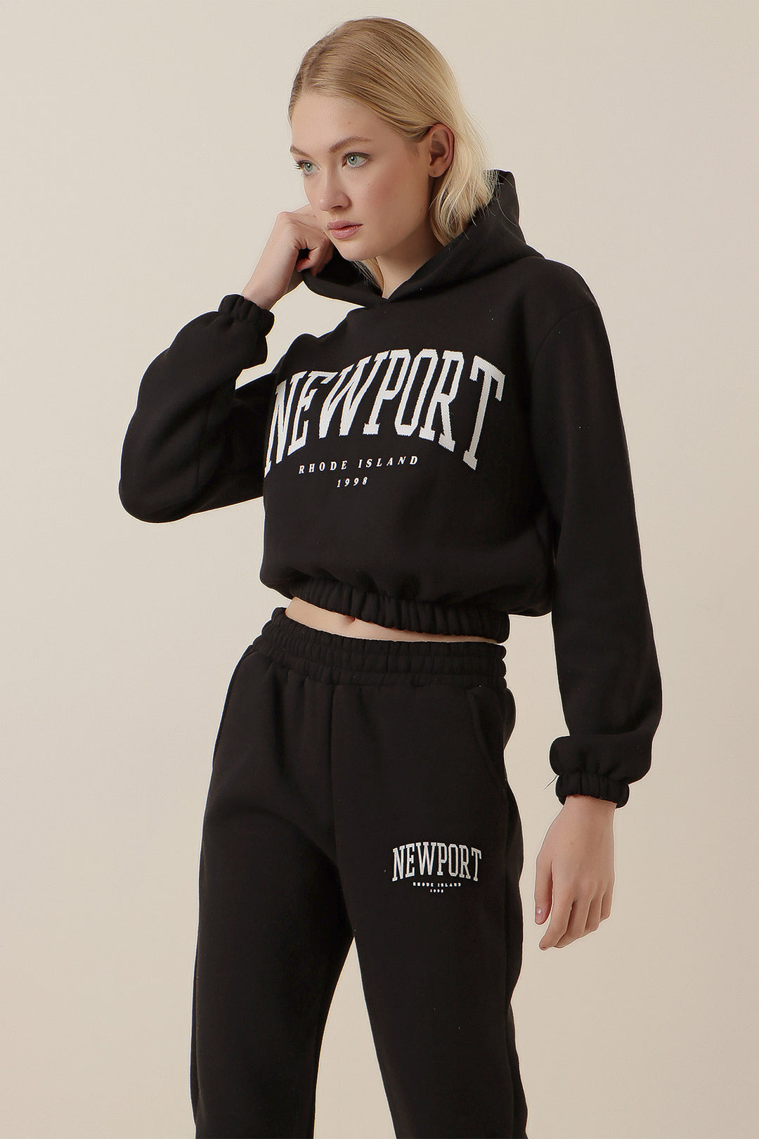 BGD Women Printed Tracksuit Set - Black - Tonbridge