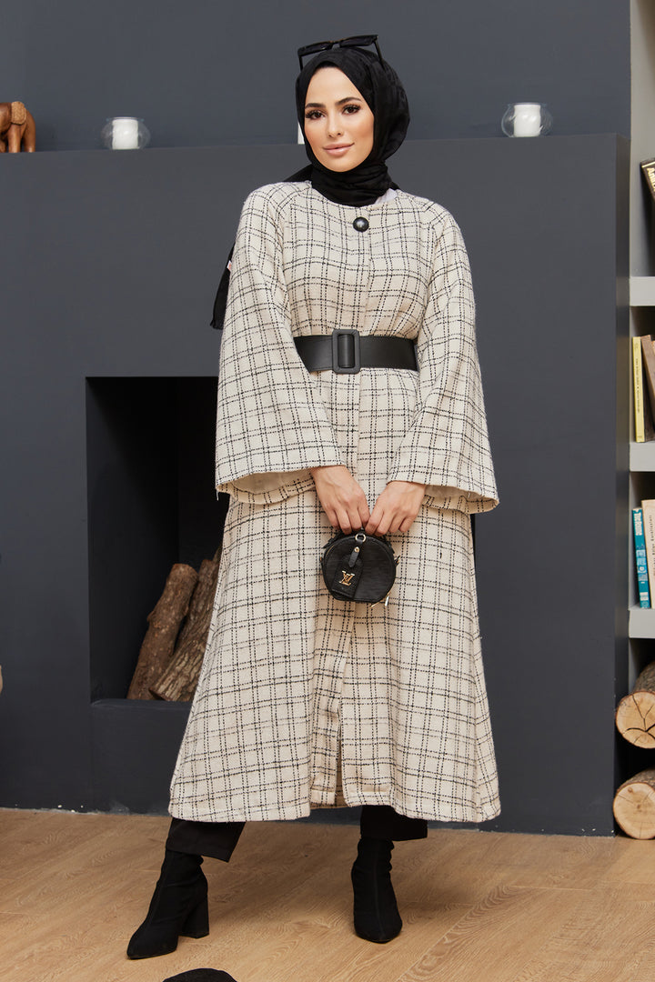 ZRF Women Chanel Belted Coat - Ecru - Frechen